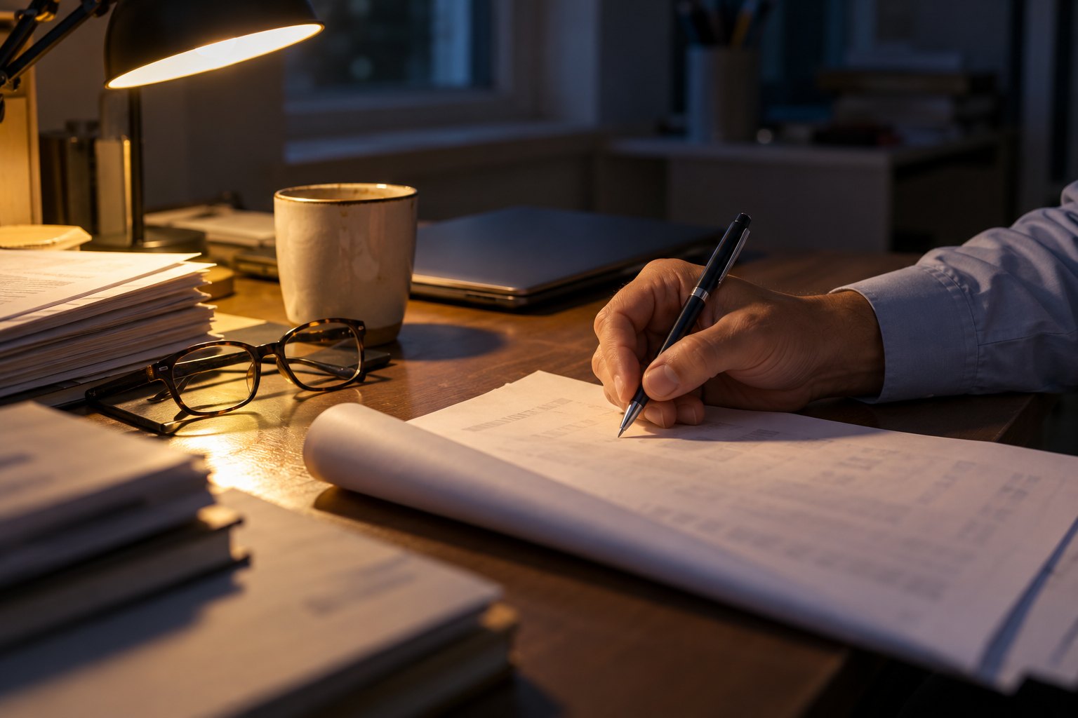 Concept render: a clinician reviewing a seizure summary on a desk. No patient data is shown.